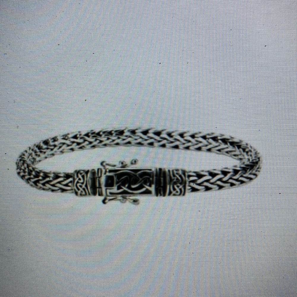 Keith Jack silver Dragon Weave Eternity Clasp Mens Bracelet. 250